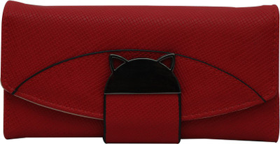 

Cidky Women Red Artificial Leather Wrist Wallet(10 Card Slots), Trendy red