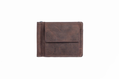 

Leatherworld Men Brown Genuine Leather Money Clip(6 Card Slots), Hunter brown