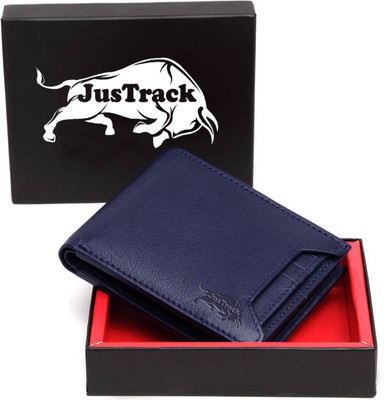 

JusTrack Men Blue Genuine Leather Wallet(6 Card Slots), Bule