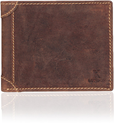 

K London Men Brown Genuine Leather Wallet(6 Card Slots)