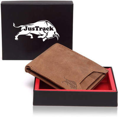 

JusTrack Men Tan Genuine Leather Wallet(6 Card Slots)