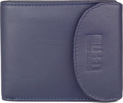 

U+N Men Blue Genuine Leather Wallet(1 Card Slot)