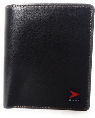 

Huntgears Men Black Genuine Leather Wallet(8 Card Slots)