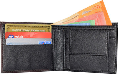 

Accezory Men Brown Artificial Leather Wallet(3 Card Slots), Brown-black