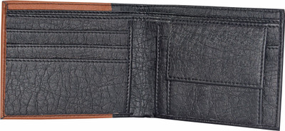 

Accezory Men Tan Artificial Leather Wallet(3 Card Slots), Tan-black