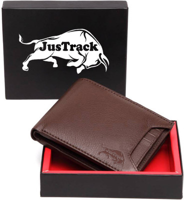 

JusTrack Men Brown Genuine Leather Wallet(6 Card Slots)