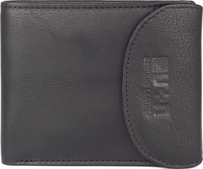 

U+N Men Black Genuine Leather Wallet(1 Card Slot)