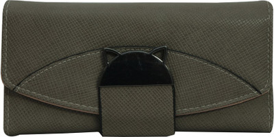 

Cidky Women Grey Artificial Leather Wrist Wallet(10 Card Slots), Trendy grey