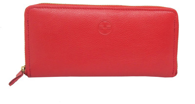 

JL Collections Women Red Genuine Leather Wallet(12 Card Slots)