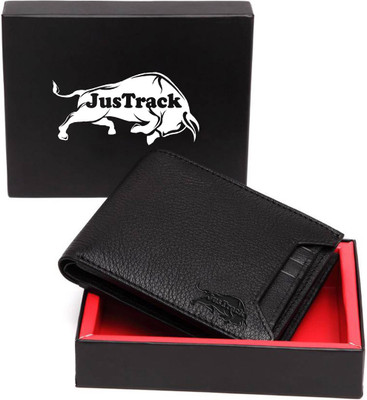 

JusTrack Men Black Genuine Leather Wallet(6 Card Slots)