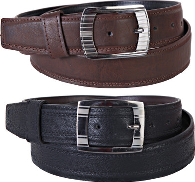 

Martell Men Casual, Formal Black Artificial Leather Belt, Brown