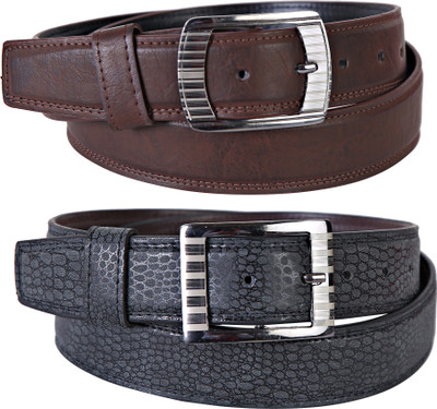 

Martell Men Casual, Formal Black Artificial Leather Belt, Brown