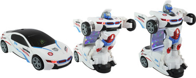 

DealBindaas Transformer Robot Car | Converting Car To Transformer Robot For Kids | Music | Light | Battery Operated | Bump & Go Action | 360 Degree Movemet | White Colour(White)