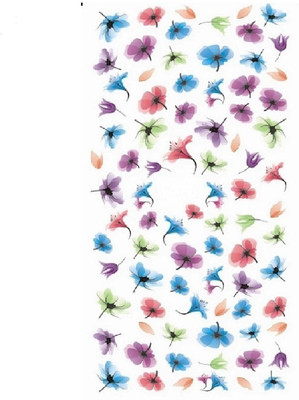 

STZ Multicolor Flower Nail Sticker, 1 sheet.(multicolor)