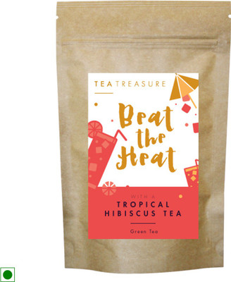 TeaTreasure Tropical Hibiscus Green tea Hibiscus Green Tea(100 g, Pouch)