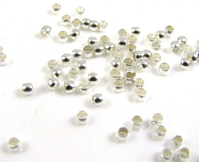 

Sparkle SILVER PLATED CRIMPS 2MM 500Pcs