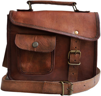 

STYLOLEATHERBAGS Leather Messenger Bag V54 Messenger Bag(Brown, 11 inch)