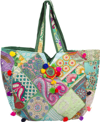 

Handmade Green mirror Multipurpose Bag(Multicolor, 4 L)