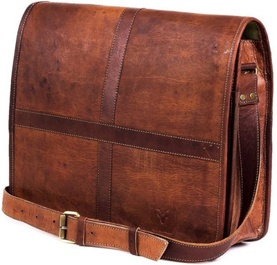 

STYLOLEATHERBAGS Leather Messenger Bag V45 Messenger Bag(Brown, 13 inch)