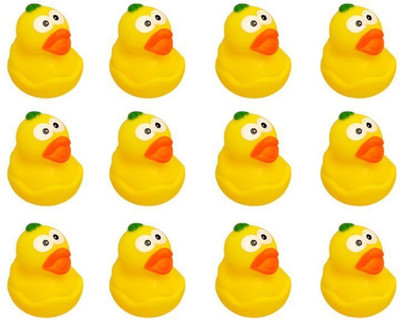 

Baby Tintin 12 Duck Set Premium Soft Bathing Rubber Squeeze Sound Toy For Baby Kid Bath Toy(Yellow)