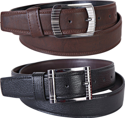 

Martell Men Casual, Formal Black Artificial Leather Belt, Brown