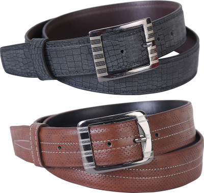 

Martell Men Casual, Formal Brown Artificial Leather Belt, Black