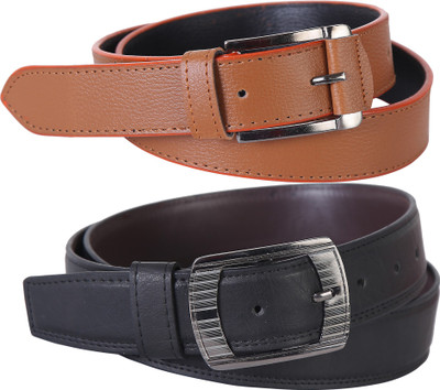 

Martell Men Casual, Formal Black Artificial Leather Belt, Brown