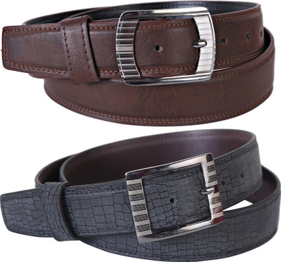 

Martell Men Casual, Formal Black Artificial Leather Belt, Brown
