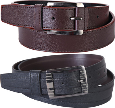 

Martell Men Casual, Formal Black Artificial Leather Belt, Brown