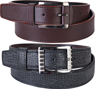 

Martell Men Casual, Formal Black Artificial Leather Belt, Brown