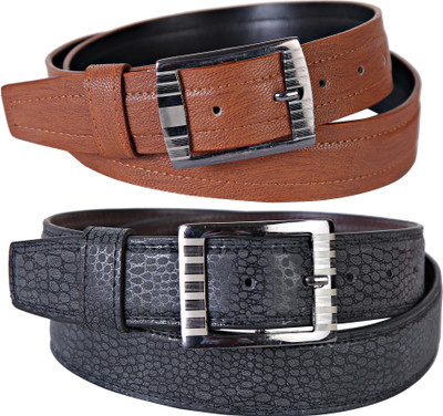 

Martell Men Casual, Formal Black Artificial Leather Belt, Brown