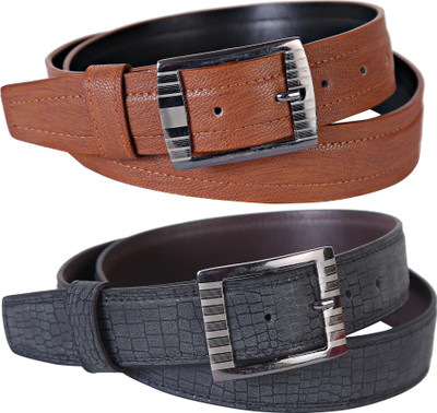 

Martell Men Casual, Formal Black Artificial Leather Belt, Brown