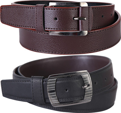 

Martell Men Casual, Formal Black Artificial Leather Belt, Brown
