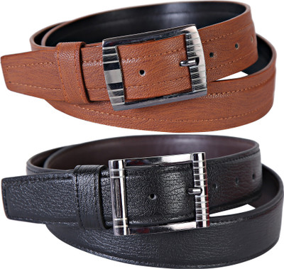 

Martell Men Casual, Formal Black Artificial Leather Belt, Brown