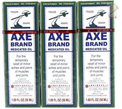 Axe Brand Universal Medicated Oil-56 ML [Pack of 3] (Made in Singapore) Liquid(3 x 18.67 ml)