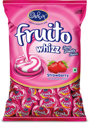 

Oshon Fruito Whizz Strawberry, 120 Pieces Pouch Strawberry Candy