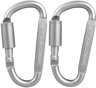 

AEC 2Pcs Outdoor Carabiner Lock Hook Buckle Locking Carabiner(Silver)