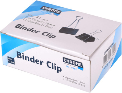 

Chrome Box 41mm Metal Binder Clip(Set of 24, Black)