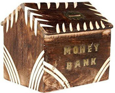 

CraftOnline wooden square money bank Coin Bank(Multicolor)
