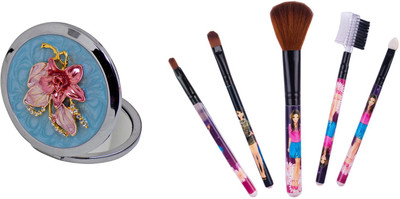 

Majik Makeup Brushes And Folding Mirror For Home And Parlour Used For Women And Girls, Multicolor(Set of 1)