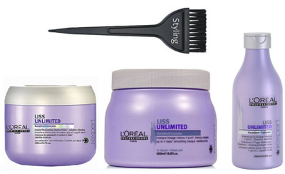 

Styling Hair brush With professional Liss Unlimited Hair Masque With Hair spa & Shampoo(Set of 4)