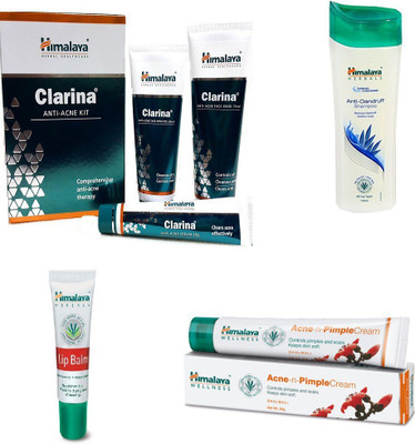 

Himalaya Clarina Anti Acne Kit, Anti Dandruff Shampoo, Lip Balm, Pimple Cream(Set of 4)