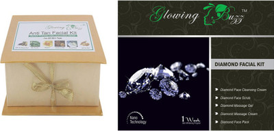 Glowing Buzz Combo of anti tan facial kit and diamond facial kit(Set of 2)