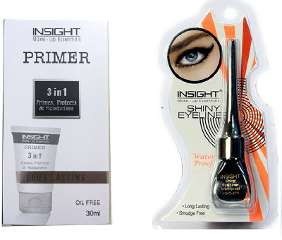 

VOV Insight Cosmetic 3 In 1 Long Lasting Primer - Transparent Primer with Waterproof Shiny Eyeliner(Set of 2)