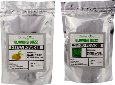 

Glowing Buzz Combo of premium Henna and Indigo Powder 50 Gram(Set of 1)