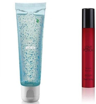 

Oriflame Sweden Optimals Hydra Refreshing Gel Wash & Love Potion Perfumed Body Spray (Pack of 2)(Set of 2)