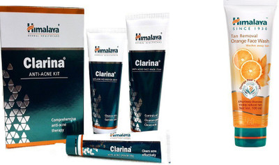 

Himalaya Clarina Anti Acne Kit, Tan Removal Orange Face Wash(Set of 2)