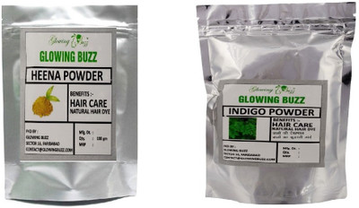 

Glowing Buzz Combo of Herbal Heena Powder (100gm) & Herbal Indigo Powder (100gm)(Set of 2)