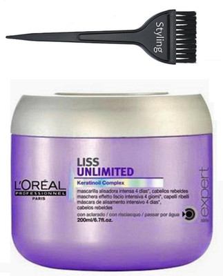 

Styling Hair brush With Liss Unlimited Keratinoil Complex Masque(Set of 2)