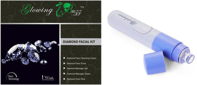 

Glowing Buzz Combo of diamond facial kit and Facial Pore Cleaner Cleanser Blackheads Acne Remover(Set of 2)